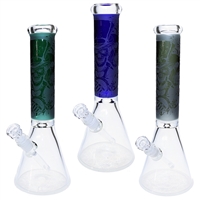 C2664-3 Beaker Base Frosted Skeleton Water pipe 13''