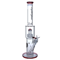 C4039   Crystal Glass 15" Wigwag Matrix Prec Waterpipe