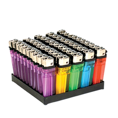 Clear Disposable Lighter.  Tray/50 Pieces.