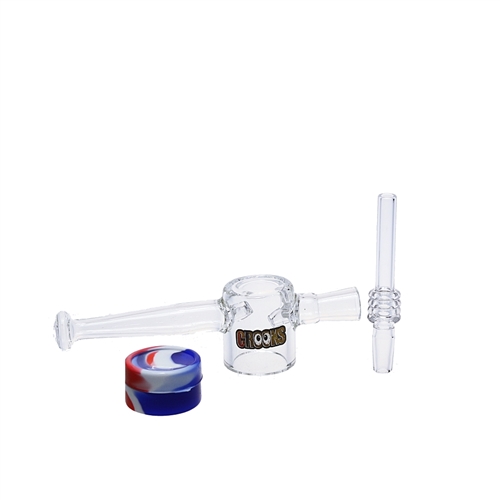 Glass Nectar Collector With Quartz Tip & Silicone Reclaimer Jar