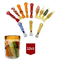 Glass Chillums in a Jar (12ct)