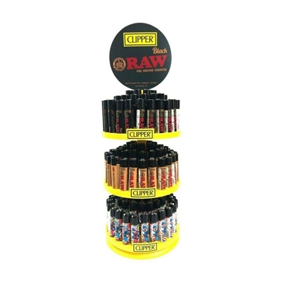 CLIPPER RAW LIGHTER 3 TIER CAROUSEL 144CT DISPLAY