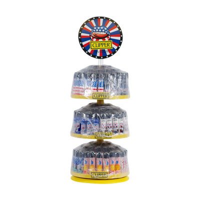 CLIPPER LIGHTER 3 TIER CAROUSEL 144CT DISPLAY