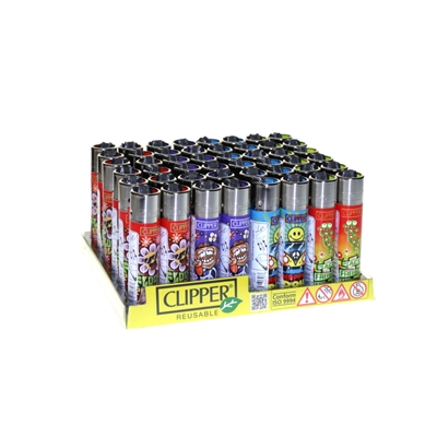 Clipper Lighters Hippie Display-48