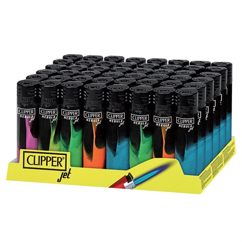 Clipper Jet Flame Lighters - Black Nebula (48/Display)