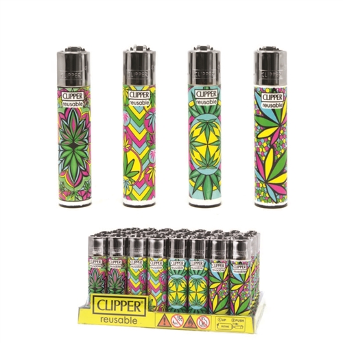 Clipper Lighters Leaves-18 Display-48