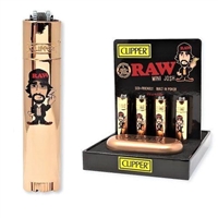 Clipper (RAW Josh Inspired)  MINI Rose Gold Tone Refillable Metal Lighter - 12/Tray