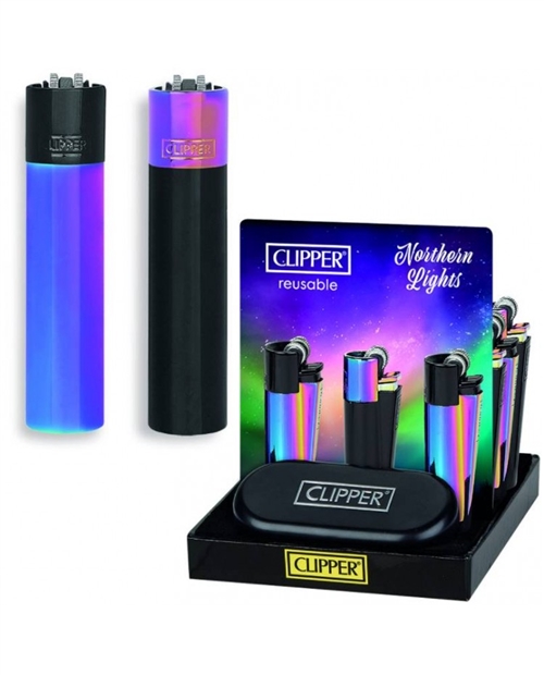 Clipper Metal Northern Lights Refillable Lighter 12/Tray