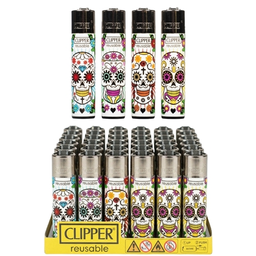 Clipper Classic Lighter Mexican Skull (48/Display)