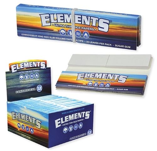 Elements - Rice - Connoisseur - W/Tips - King Size Rolling Paper