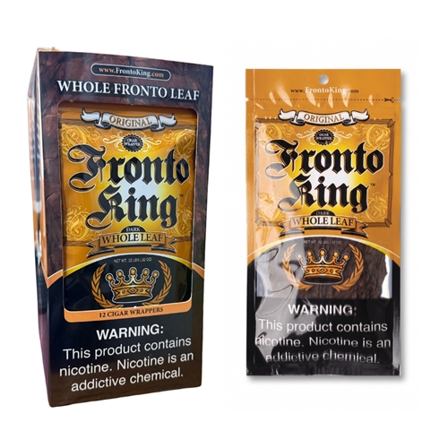 Fronto King Dark Whole Leaf Tobacco Wraps â€“ Natural Cigar Wrapper (32oz / 12 Pack)