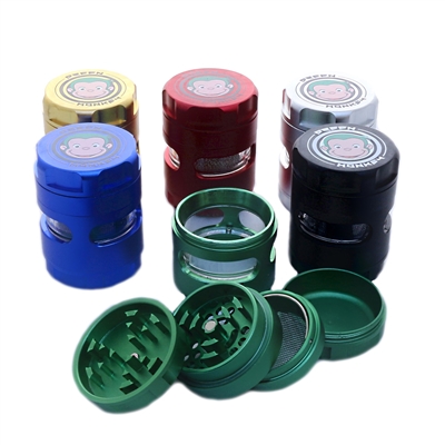 Green Monkey 5 Pieces 50MM Aluminum  Grinder / Removable Screen