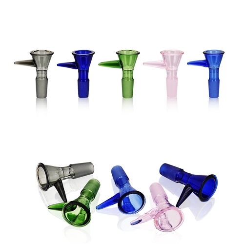 Glass Bowl Full Colored with Matching Handle and a Built in Screen -14mm