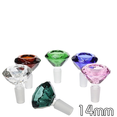 Diamond Shape Wide Heavy  Colored Bowl - 14mm