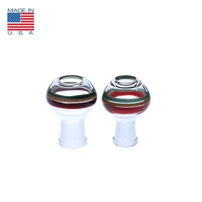 Heavy Clear/Rasta Glass On Glass Reversed joint Bubble Dome