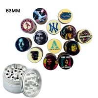 4 PIECE  METAL GRINDER  63MM with Random Designs (2.48'')