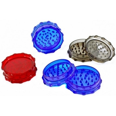 a 2 piece plastic herb grinder set that are 2.75 inches long and comes with a magnet