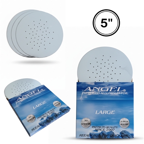 Angel Hookah Aluminum Foil With Holes (Pre-Poked) - Pack of 50 - 5"