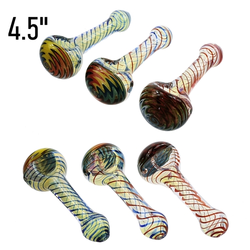 4.5'' Spiral WIG WAG Glass Hand Pipe