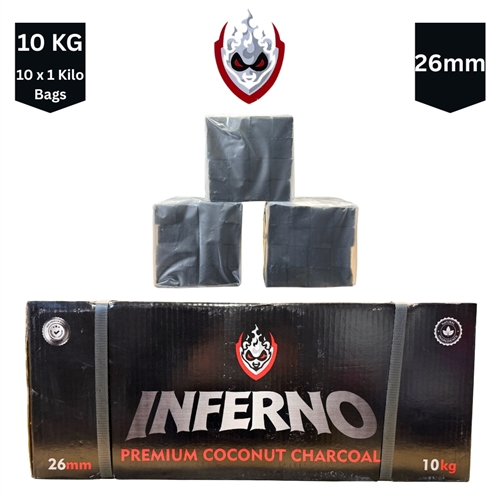 Inferno 26mm Coconut Loose Charcoal (10kg Case)