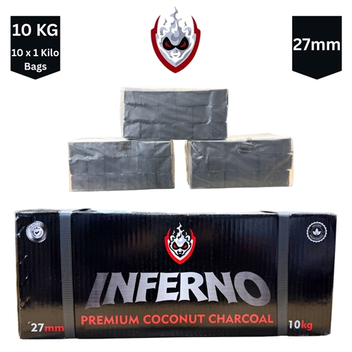 Inferno 27mm Coconut Loose Charcoal (10kg Case)