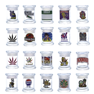 Airtight Glass Jar With Decals  Medium 4''x3''