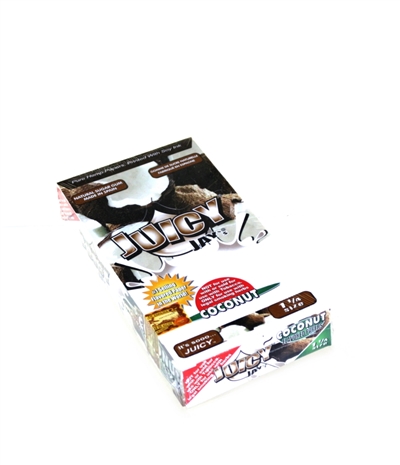Juicy jays Coconut Flavored Rolling Papers 1Â¼ Box-24