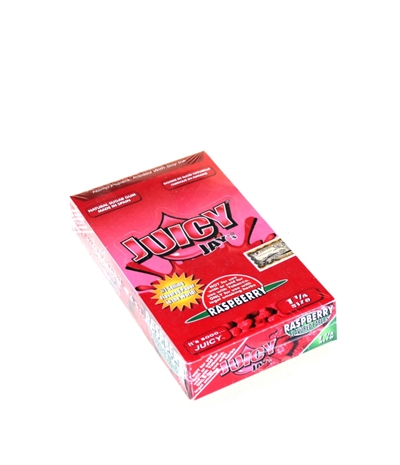 Juicy jays Raspberry Flavored Rolling Papers 1Â¼ Box-24