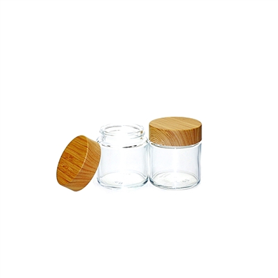 3oz Glass Straight Sided Jar - Child Resistant Bamboo Cap