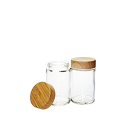 6oz Glass Straight Sided Jar - Child Resistant Bamboo Cap