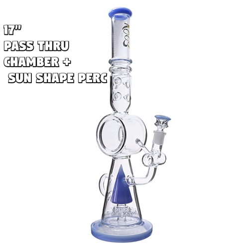 KOOS Glass Water Pipe With  Pass Thru Chamber 17"