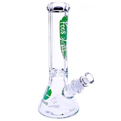 KOOS Glass Water Pipe 9mm Beaker /Pinched Ice Catcher  12"