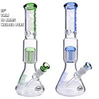 KGW-104   KOOS Glass 7MM Beaker Welded 10 Arms Perc 15"