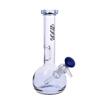 KGW-129   KOOS Glass Water Pipe with Ice Pinch + Fixed to Base Downstem 8.5"