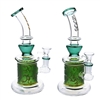 KGW-186   KOOS Glass Two Tone Engraved Water Pipe  Fixed  8.5''