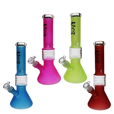 KGW-196    KOOS Glass Painted Glass Beaker Waterpipe 11''