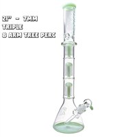 KOOS Glass 7mm Beaker Water Pipe - Triple 8 Arms Perc 21"