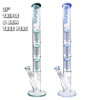 KOOS Glass Straight Tube With Triple 8 Arms Perc 18''
