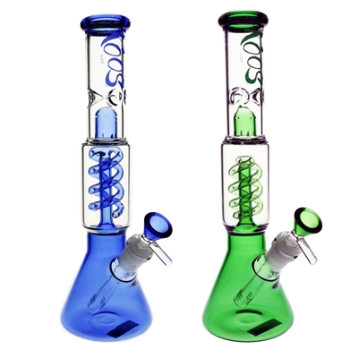 KOOS Glass  Beaker Water Pipe with Twisted Perc 12"