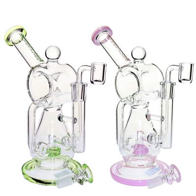 KOOS Glass Recycler Water Pipe + Banger  9.5"