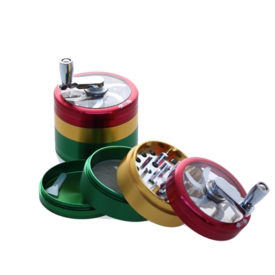 KALI KUTZ 4PCS 2.2''  ALUMINUM GRINDER WITH HANDEL / WHEEL