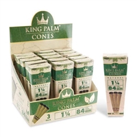 King Palm Natural 3pk Pre-Rolled Palm Cones 15ct Display - 1 Â¼ Size 84mm