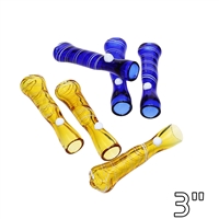 3" Color Glass W /Roll Stop Chillum (10ct)