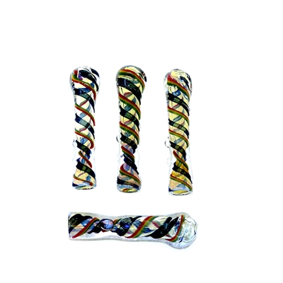 LT-CH24D 3''Spiral Rasta Dichro Chillum / One Hitter