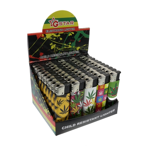 Electronic Refillable Lighter 50ct Leaf5