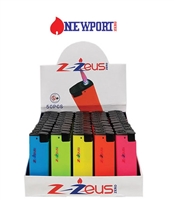 Newport Zero Z-Zeus Mini Windproof Lighter - Assorted Colors - Display of 50