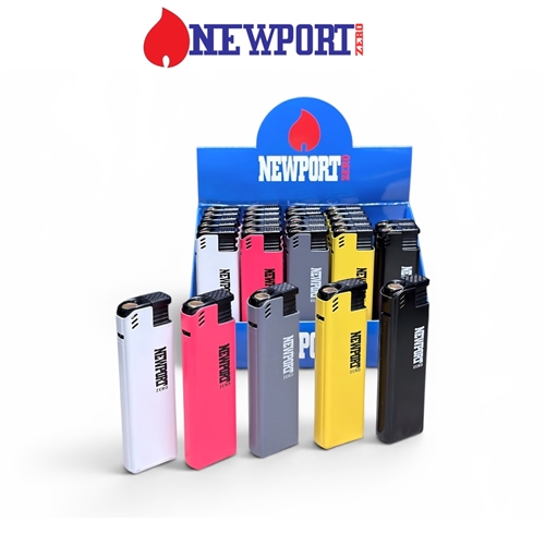 Newport Zero Z-Zeus Mini Windproof Lighter - Assorted Colors - Display of 25