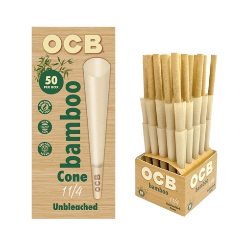 OCB Bamboo Unbleached Cones 1 1/4 - (50 per Box)