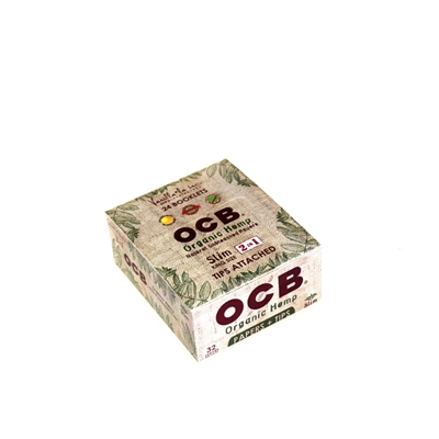 OCB 2-in-1 Organic KING SIZE Slim with Tips  24-Box