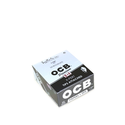 OCB  Premium 2 in 1 X-PERT Rolling Papers With Tips  Box-24